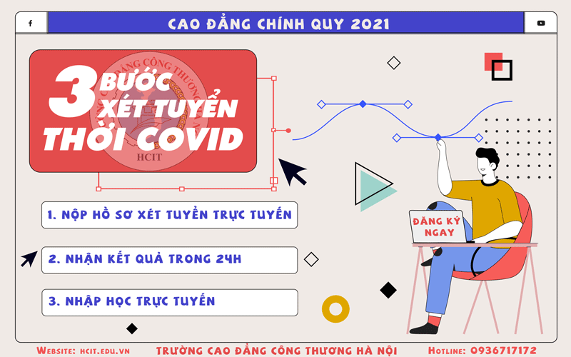 3 BƯỚC NỘP HỒ SƠ XÉT TUYỂN TRỰC TUYẾN HỆ CAO ĐẲNG CHÍNH QUY TRƯỜNG CAO ĐẲNG CÔNG THƯƠNG HÀ NỘI