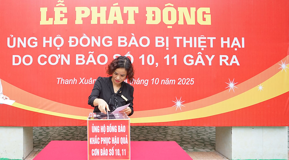 LỄ QUYÊN GÓP ỦNG HỘ ĐỒNG BÀO BỊ THIỆT HẠI DO CƠN BÃO SỐ 10 VÀ SỐ 11 GÂY RA