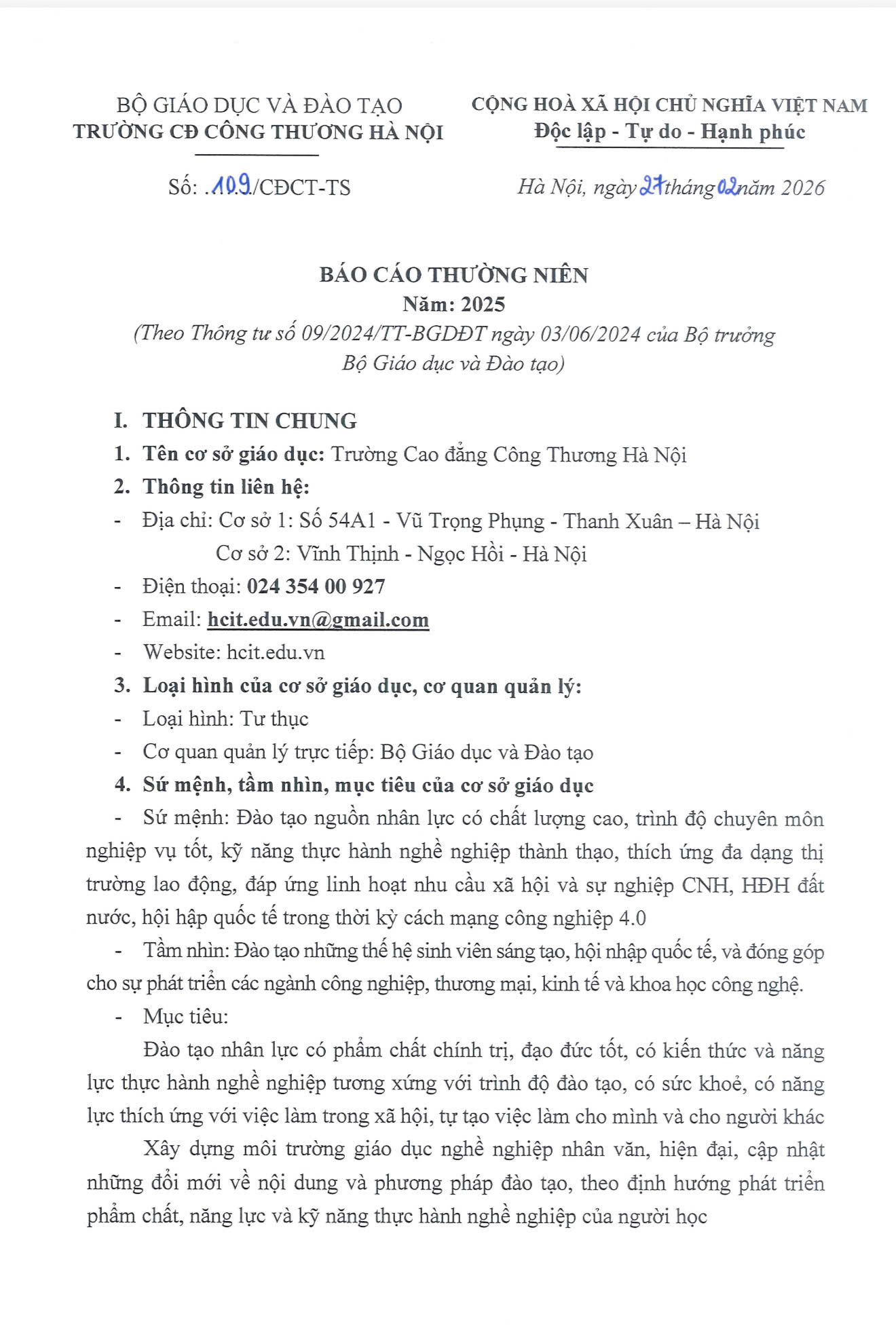 BÁO CÁO THƯỜNG NIÊN NĂM 2025