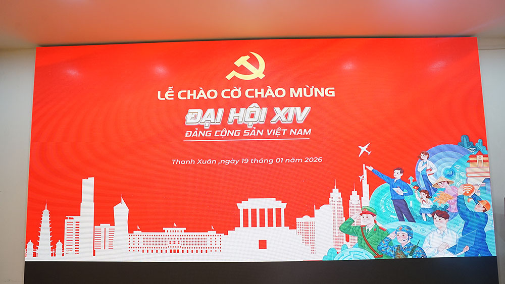 LỄ CHÀO CỜ  CHÀO MỪNG ĐẠI HỘI XIV ĐẢNG CÔNG SẢN VIỆT NAM