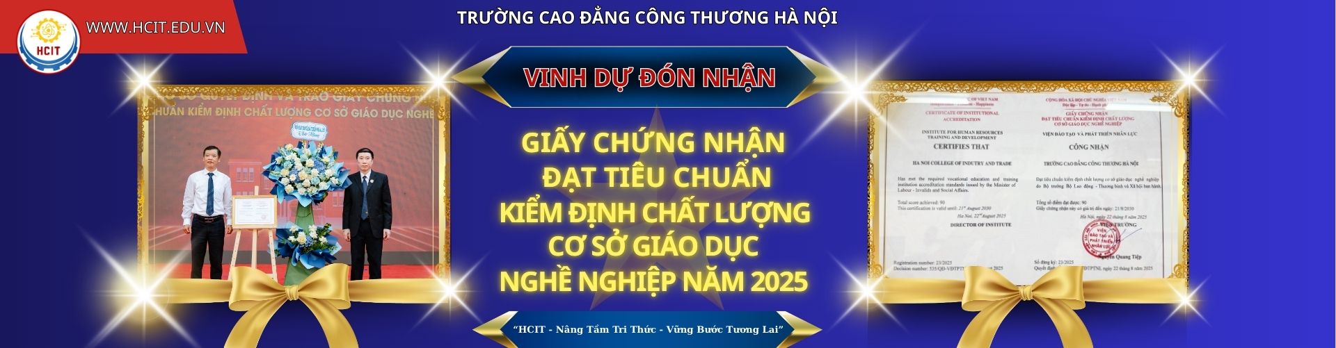 Trường Cao đẳng Công thương Hà Nội nhận giấy chứng nhận