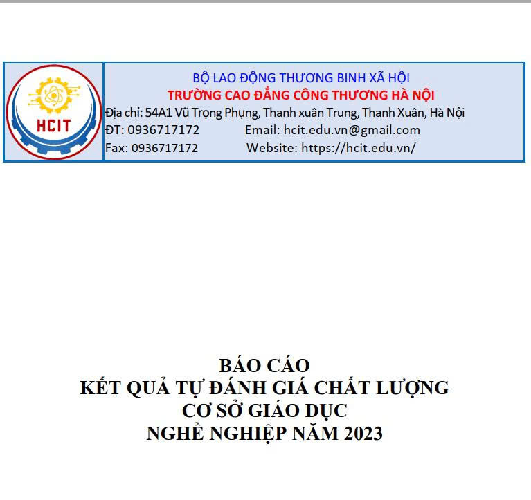 BÁO CÁO KẾT QUẢ TỰ ĐÁNH GIÁ CHẤT LƯỢNG  CƠ SỞ GIÁO DỤC NGHỀ NGHIỆP NĂM 2024